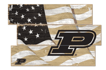 Purdue Boilermakers American Flag 3 Plank