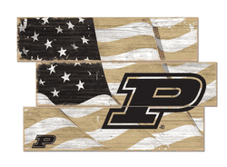 Purdue Boilermakers American Flag 3 Plank
