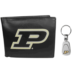 Purdue Boilermakers Bi-fold Wallet & Steel Key Chain