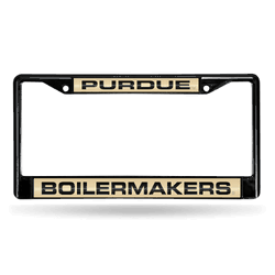 Purdue Boilermakers Black 12" x 6" Black Laser Cut Chrome Frame