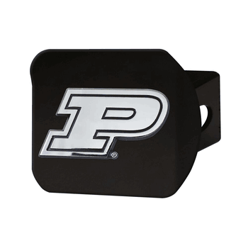 Purdue Boilermakers Black Metal Hitch Cover with Metal Chrome 3D Emblem