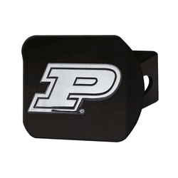 Purdue Boilermakers Black Metal Hitch Cover with Metal Chrome 3D Emblem