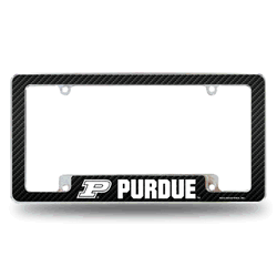 Purdue Boilermakers Carbon Fiber 12" x 6" Chrome All Over Automotive License Plate Frame for Car/Truck/SUV