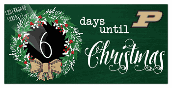 Purdue Boilermakers Chalk Christmas Countdown 6x12 Sign