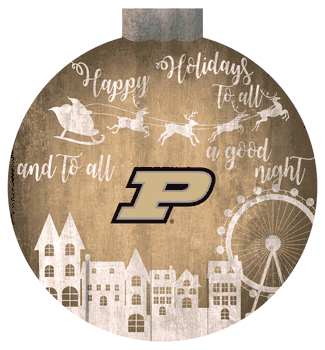 Purdue Boilermakers Christmas Village 12in Wall Art