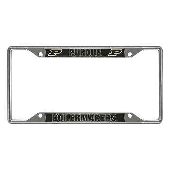 Purdue Boilermakers Chrome Metal License Plate Frame, 6.25in x 12.25in