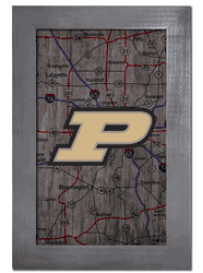 Purdue Boilermakers City Map 11x19 Sign