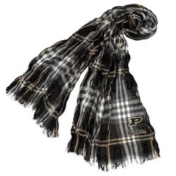 Purdue Boilermakers Crinkle Scarf Plaid Black/Gold