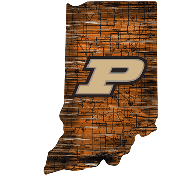 Purdue Boilermakers Distressed State with Logo