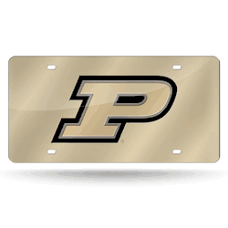 Purdue Boilermakers Gold 12" x 6" Laser Cut Tag For Car/Truck/SUV
