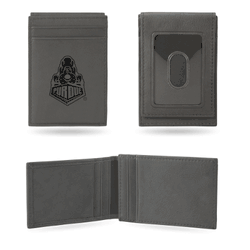 Purdue Boilermakers Gray Laser Engraved Front Pocket Wallet