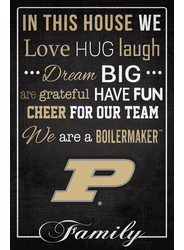 Purdue Boilermakers In This House 17x26