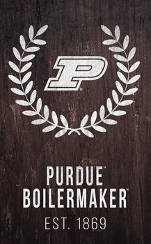 Purdue Boilermakers Laurel Wreath 11x19 Sign