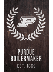 Purdue Boilermakers Laurel Wreath 11x19 Sign