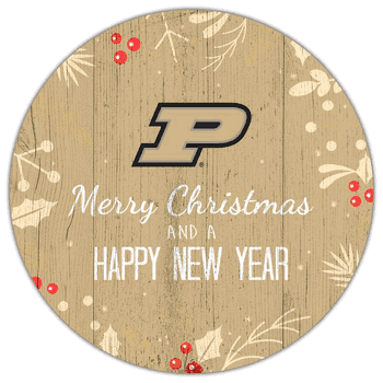 Purdue Boilermakers Merry Christmas & New Year 12in Circle