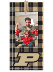 Purdue Boilermakers Plaid Clothespin 6x12 Sign