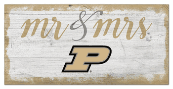 Purdue Boilermakers Script Mr & Mrs 6x12 Sign