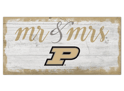 Purdue Boilermakers Script Mr & Mrs 6x12 Sign