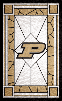 Purdue Boilermakers Stained Glass 11x19 Wood Sign