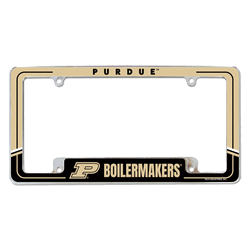 Purdue Boilermakers Two-Tone 12" x 6" Chrome All Over Automotive License Plate Frame