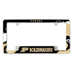 Purdue Boilermakers Wave 12" x 6" Chrome All Over Automotive License Plate Frame