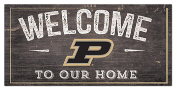 Purdue Boilermakers Welcome Distressed 6 x 12