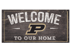 Purdue Boilermakers Welcome Distressed 6 x 12