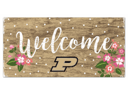 Purdue Boilermakers Welcome Floral 6x12 Sign