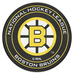 Retro NHL Boston Bruins Hockey Puck Rug - 27in. Diameter