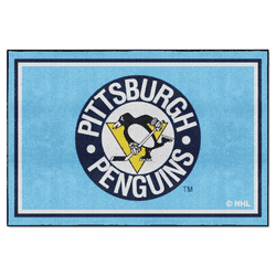 Retro NHL Pittsburgh Penguins 5ft. x 8 ft. Plush Area Rug