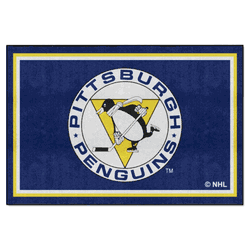 Retro NHL Pittsburgh Penguins 5ft. x 8 ft. Plush Area Rug