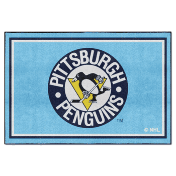 Retro NHL Pittsburgh Penguins 5ft. x 8 ft. Plush Area Rug