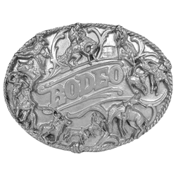 Rodeo Rope Border Antiqued Belt Buckle