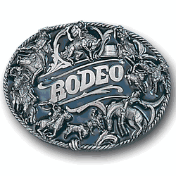 Rodeo Rope Border Enameled Belt Buckle