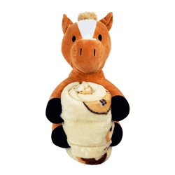 Rollee Pollee Farm Horses Silk Touch With Hugger 40x50 Inches
