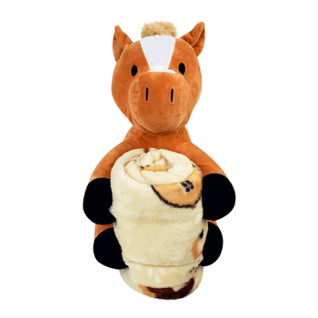 Rollee Pollee Farm Horses Silk Touch With Hugger 40x50 Inches