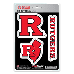 Rutgers Scarlet Knights 3 Piece Decal Sticker Set