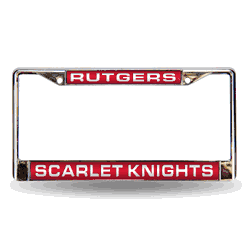Rutgers Scarlet Knights Standard 12" x 6" Laser Cut Chrome Frame