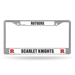 Rutgers Scarlet Knights Standard Chrome Frame with Plastic Inserts 12" x 6" Car/Truck Auto Accessory