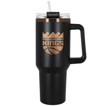 Sacramento Kings 40oz Black and Copper Colossus Travel Mug with Straw