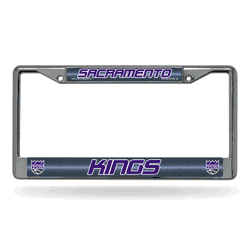 Sacramento Kings Classic 12" x 6" Silver Bling Chrome Car/Truck/SUV Auto Accessory