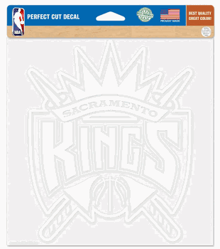 Sacramento Kings Decal 8x8 Die Cut White