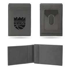 Sacramento Kings Gray Laser Engraved Front Pocket Wallet