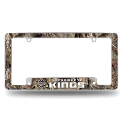 Sacramento Kings Mossy Oak 12" x 6" Chrome All Over Automotive License Plate Frame