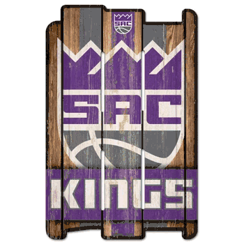 Sacramento Kings Sign 11x17 Wood Fence Style