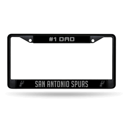 San Antonio Spurs #1 Dad Black Chrome Frame with Decal Inserts 12" x 6" Car/Truck Auto Accessory