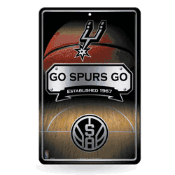 San Antonio Spurs  11" x 17" Metal Home Dcor Sign