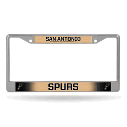 San Antonio Spurs  12" x 6" Chrome Frame With Decal Inserts