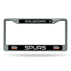 San Antonio Spurs  12" x 6" Chrome Frame With Decal Inserts