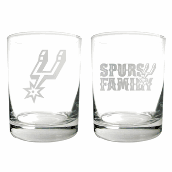 San Antonio Spurs 2pc Rocks Glass Set